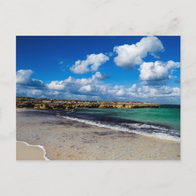 Cartão Postal Foto simples de praia tropical (Frente)