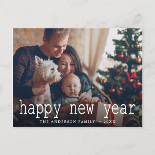 Cartão Postal Foto simples do Feliz ano novo