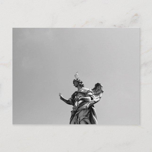 Cartão Postal Foto simples e moderna de gaivota em cima da estát (Frente)