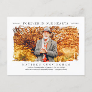 Cartão Postal Foto simples moderna memorial em nossos corações