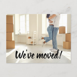 Cartão Postal Foto simples Mudamos o endereço do script