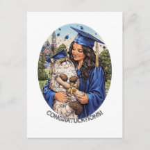 Foto Temporária Personalizável de Graduado e Gato