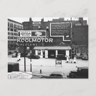Cartão Postal Foto Vintage da Estação de Gás Cleveland Ohio