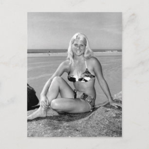 Cartão Postal Foto Vintage ● Menina Bikini, Praia do Cacau, Fl