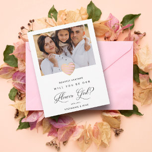 Cartão Postal Foto Você Será Nossa Menina das Flores Coração Ros