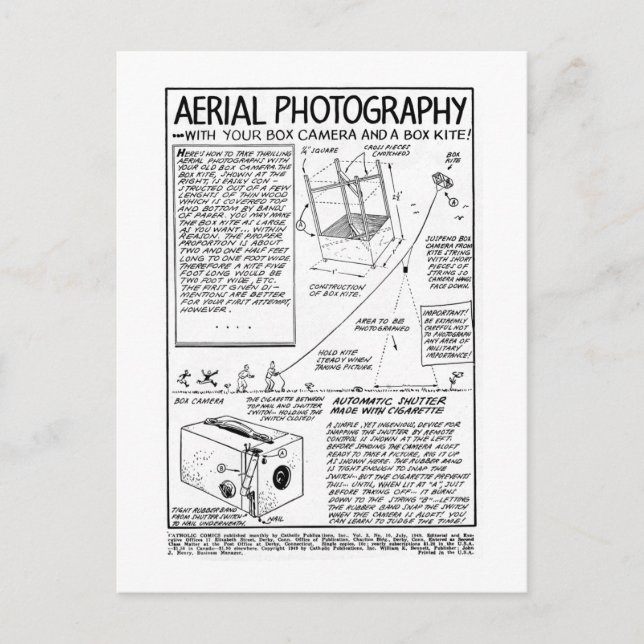 Cartão Postal Fotografia Aérea Com Câmera Box (Frente)