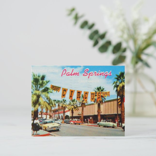 Cartão Postal Fotografia antiga de Palm Springs, Califórnia de 1 (Em pé/Frente)