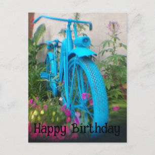Cartão Postal Fotografia Artística Bicicleta Feliz Aniversário
