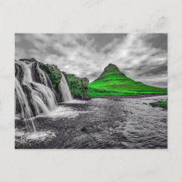 Cartão Postal Fotografia Black White Green Mountain