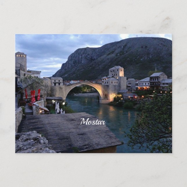 Cartão Postal Fotografia cênica Mostar (Frente)