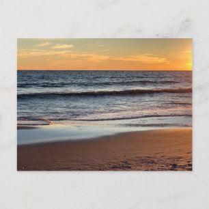 Cartão Postal Fotografia Costeira do Pôr do Sol na Praia Dourada