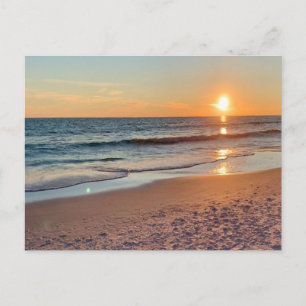 Cartão Postal Fotografia Costeira do Pôr do Sol na Praia Dourada
