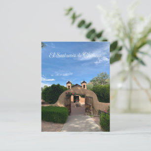 Cartão Postal fotografia da igreja do Santuário de Chimayo catól