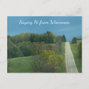Cartão Postal  Fotografia da paisagem de Wisconsin Dizendo olá