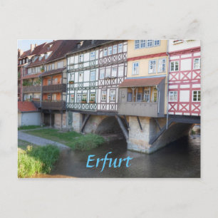 Cartão Postal Fotografia da ponte de Erfurt Merchants