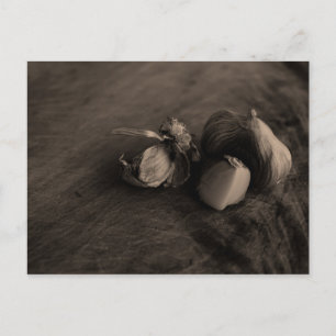 Cartão Postal Fotografia de arte com vida estática no alho