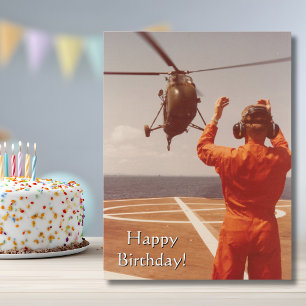 Cartão Postal Fotografia de Avião Helicóptero Aniversário de Avi