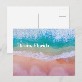 Cartão Postal Fotografia de bela praia ao pôr do sol em Destin F