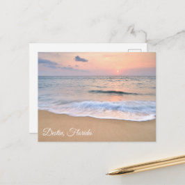 Cartão Postal Fotografia de bela praia ao pôr do sol em Destin F