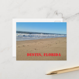 Cartão Postal Fotografia de bela praia de Destin Florida ao pôr 