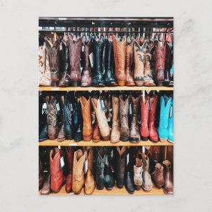 Cartão Postal Fotografia de Botas de Cowboy Country Western Rúst
