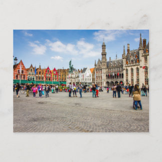 Cartão Postal Fotografia de Bruges Market Place
