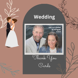 Cartão Postal Fotografia de Carta à Mão Casamento Obrigado Cartã