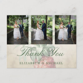 Cartão Postal Fotografia de Casamento Agradecimento Abacaxi Márm