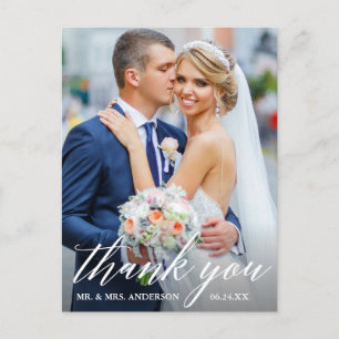 Cartão Postal Fotografia de Casamento Caligrafia Noiva Noivo Obr