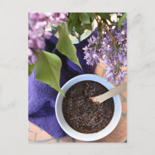 Cartão Postal Fotografia de comida Flores roxas frescas de figo 