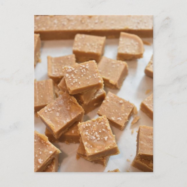 Cartão Postal Fotografia de Comida Fudge de Caramelo com Sal do  (Frente)