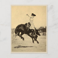 Fotografia de Cowgirl de Rodeio Antigo em Cavalo S