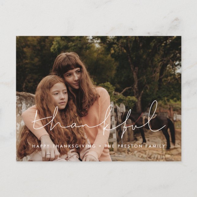 Cartão Postal Fotografia de família do Dia de Ação de Graças min (Frente)