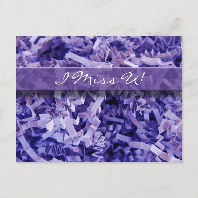 Cartão Postal Fotografia de Pedaços de Papel Roxo que Você Perde (Frente)