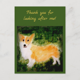 Cartão Postal Fotografia de Pet Corgi Obrigado