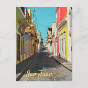 Cartão Postal Fotografia de Rua Empedrada do Antigo San Juan