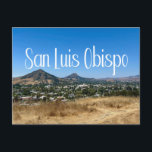 Cartão Postal Fotografia de San Luis Obispo Terrace Hill<br><div class="desc">Belo cartão postal de San Luis Obispo,  da cidade da Califórnia,  do olhar para Terrace Hill durante o verão. Uma visão excelente das montanhas deste ponto de caminhada no SLO.</div>