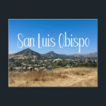 Cartão Postal Fotografia de San Luis Obispo Terrace Hill<br><div class="desc">Belo cartão postal de San Luis Obispo,  da cidade da Califórnia,  do olhar para Terrace Hill durante o verão. Uma visão excelente das montanhas deste ponto de caminhada no SLO.</div>