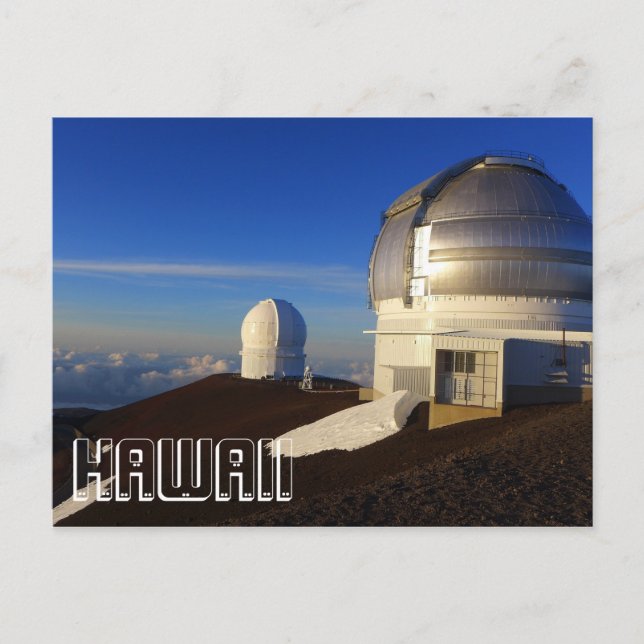 Cartão Postal fotografia de viagem do Observatório de Mauna Kea  (Frente)