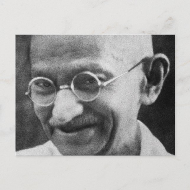 Cartão Postal Fotografia do Retrato Mahatma Ghandi (Frente)