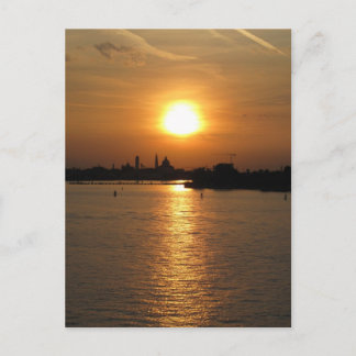 Cartão Postal Fotografia do Sunset Romântico de Veneza