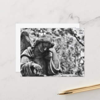 Cartão Postal Fotografia em preto e branco do cemitério Angel