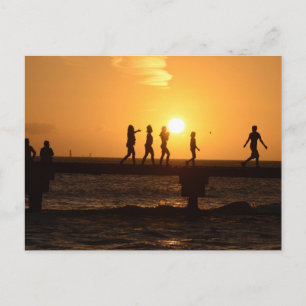 Cartão Postal Fotografia excelente de crianças no píer em Key We