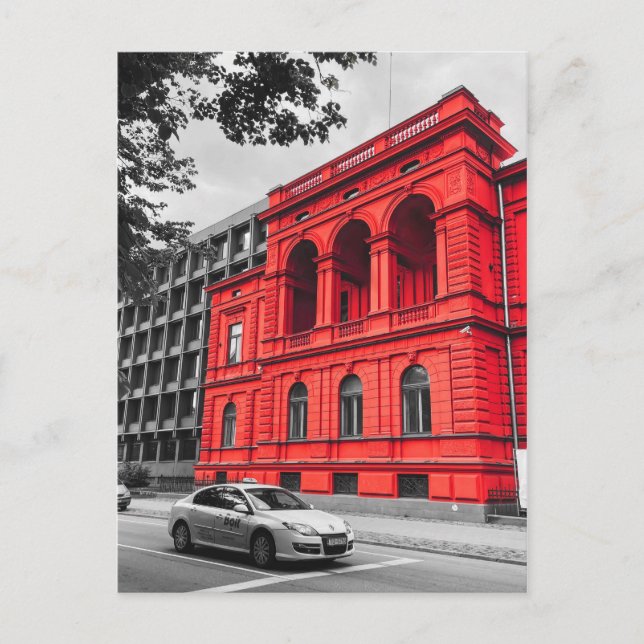 Cartão Postal Fotografia minimalista do edifício Red City (Frente)