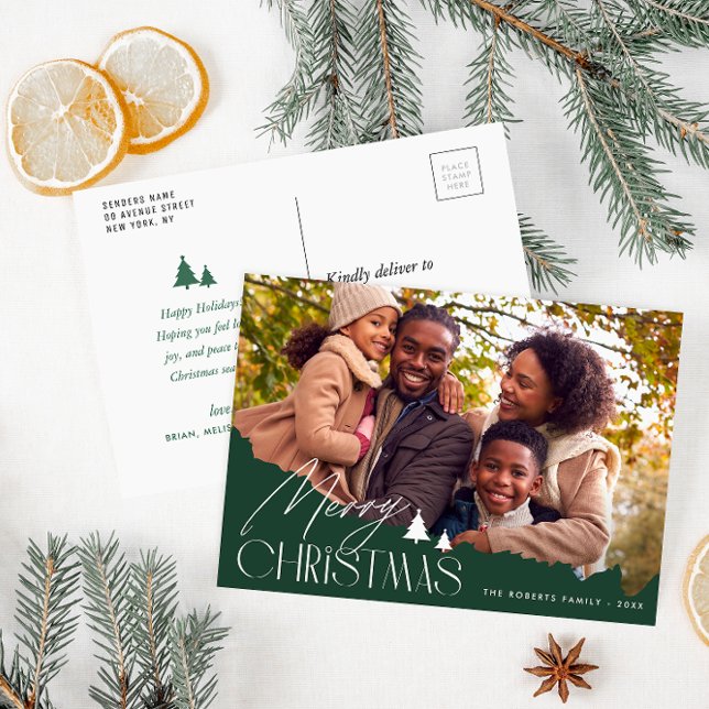 Cartão Postal Fotografia moderna em destaque no feriado de natal (Criador carregado)