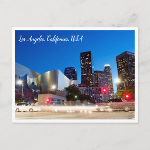 Cartão Postal Fotografia Noturna   Centro de Los Angeles Califór