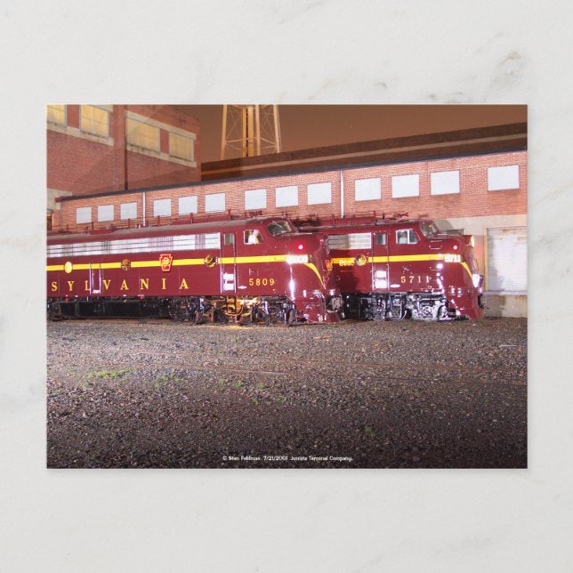 Cartão Postal Fotografia Noturna do Caminho de Ferro da Pensilvâ (Frente)