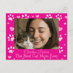 Cartão Postal Fotografia Personalizada de Melhor Mãe de Gato - C