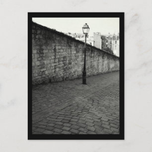 Cartão Postal Fotografia Preta e Branca do Posto Lâmpada de Par