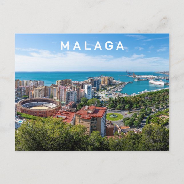 Cartão Postal Fotografia Real da Espanha Málaga de Texto Persona (Frente)